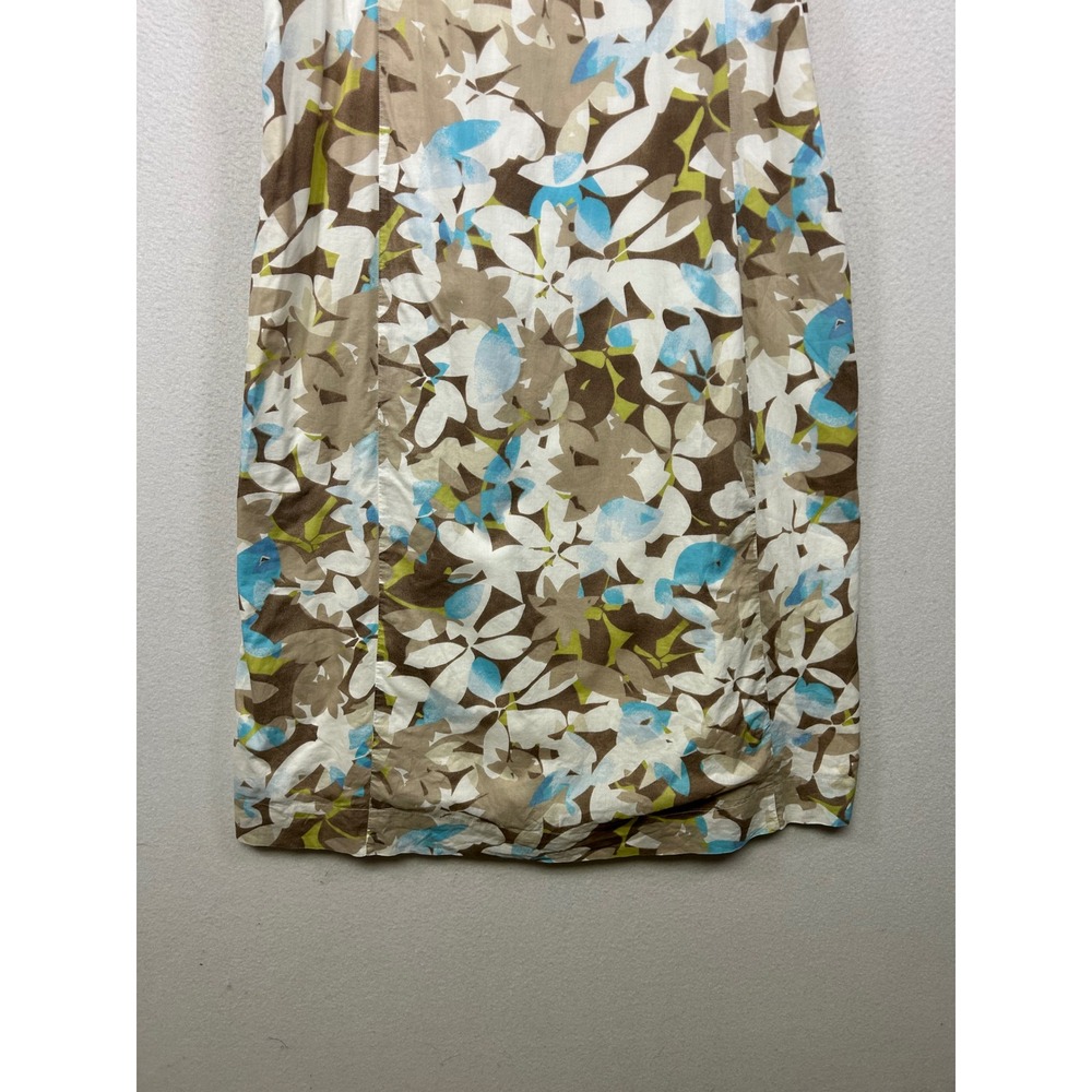 Coastal Boho J. Jill Womens 12 Blue Floral Cotton Smocked Back Midi Sundress - Picture 10 of 11
